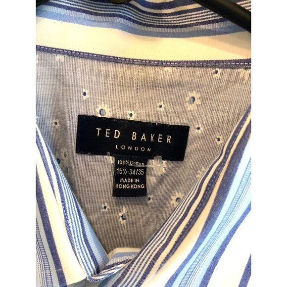 Ted Baker mens shirt 15.5’ collar 44ch 31L cotton stripe exceptional condition - Picture 2 of 5
